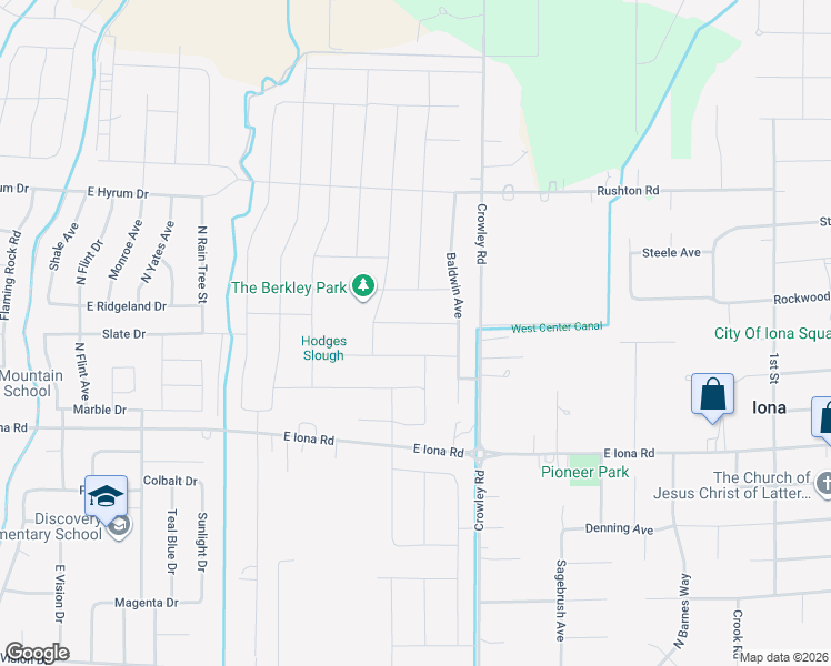 map of restaurants, bars, coffee shops, grocery stores, and more near 4341 East Marlin Ave in Ammon