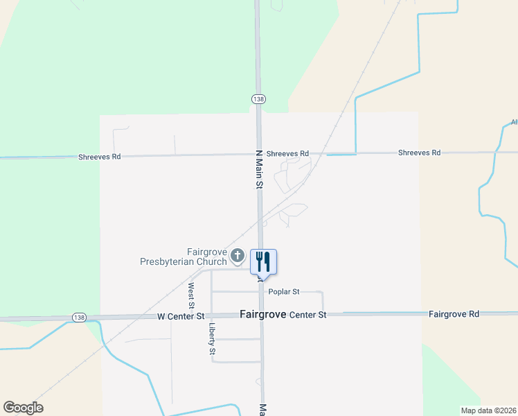 map of restaurants, bars, coffee shops, grocery stores, and more near 2218 North Main Street in Fairgrove
