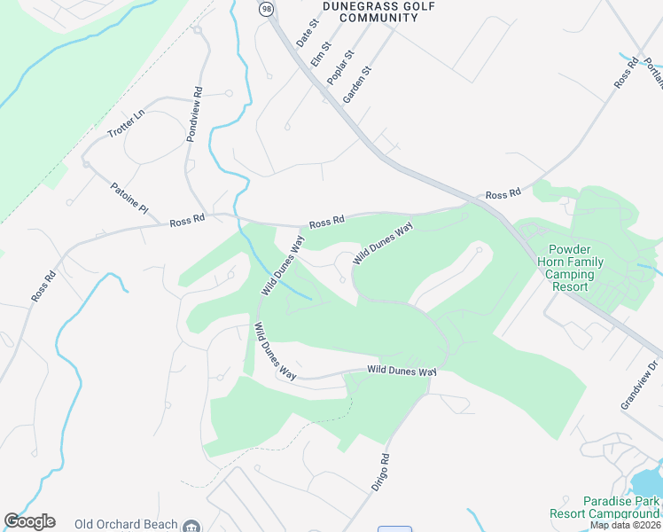 map of restaurants, bars, coffee shops, grocery stores, and more near 1 Wild Dunes Way in Old Orchard Beach
