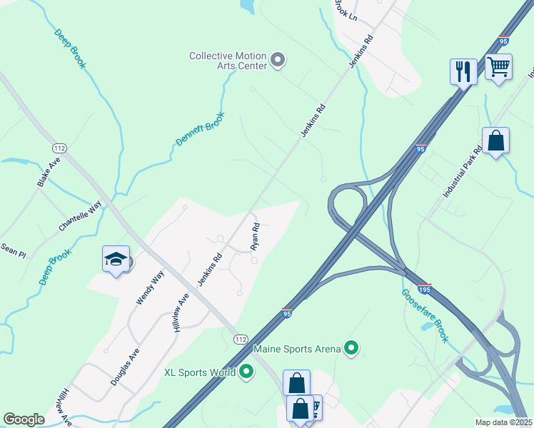map of restaurants, bars, coffee shops, grocery stores, and more near 4 Chelsea Cir in Saco