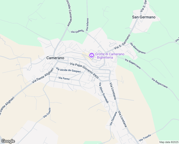 map of restaurants, bars, coffee shops, grocery stores, and more near 58 Via Papa Giovanni XXIII in Camerano