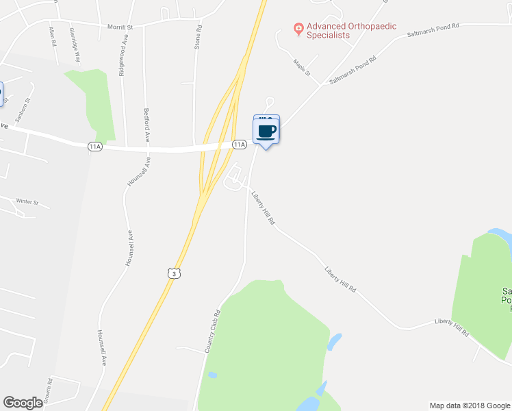map of restaurants, bars, coffee shops, grocery stores, and more near 36 Country Club Road in Gilford