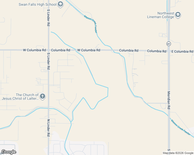 map of restaurants, bars, coffee shops, grocery stores, and more near 1235 West Columbia Road in Meridian