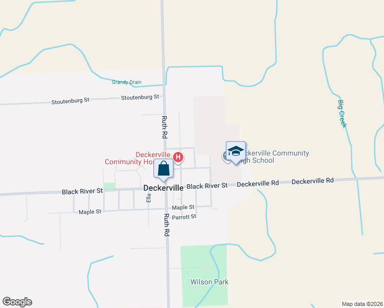 map of restaurants, bars, coffee shops, grocery stores, and more near 3585 Marcus in Deckerville