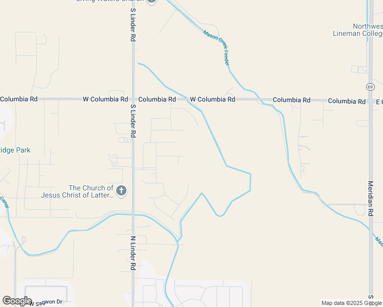 map of restaurants, bars, coffee shops, grocery stores, and more near 8430 South Linder Road in Meridian