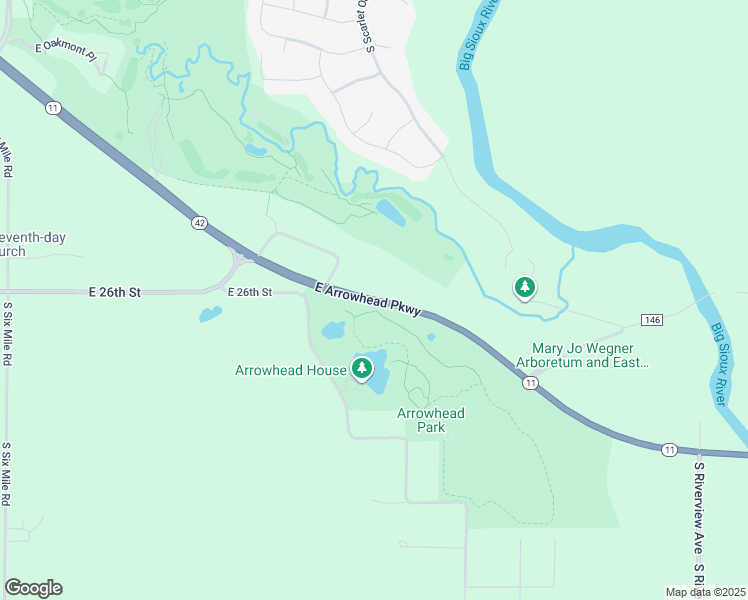map of restaurants, bars, coffee shops, grocery stores, and more near 7935 South Dakota 11 in Sioux Falls