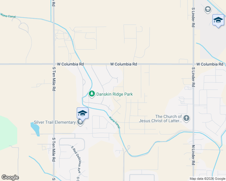 map of restaurants, bars, coffee shops, grocery stores, and more near 8201 South Buffalo Creek Lane in Meridian
