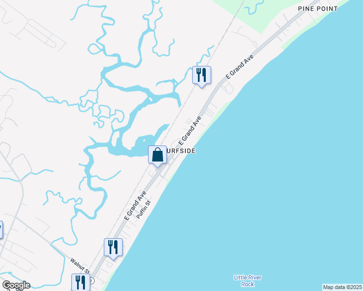 map of restaurants, bars, coffee shops, grocery stores, and more near 192 East Grand Avenue in Old Orchard Beach