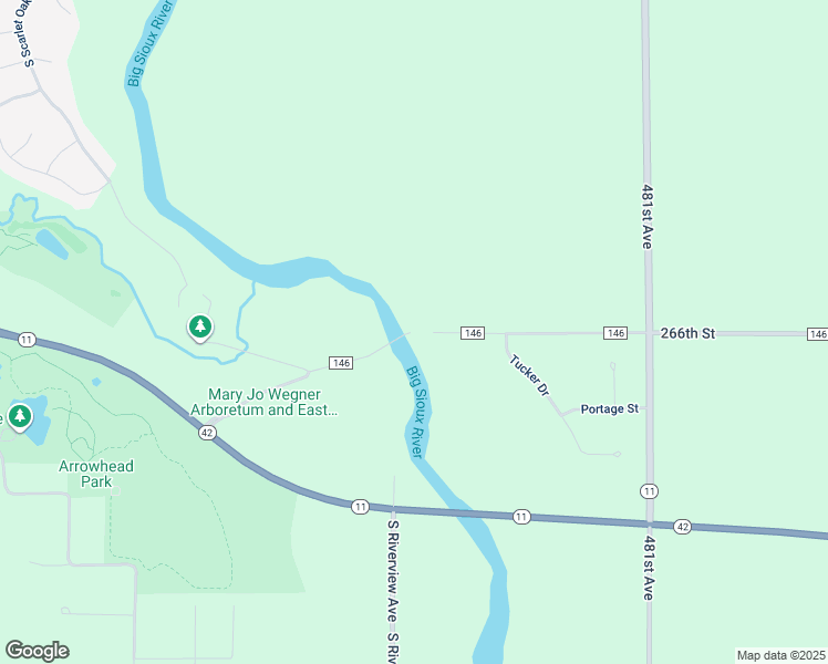 map of restaurants, bars, coffee shops, grocery stores, and more near 48054 266th Street in Brandon