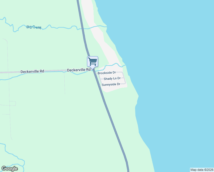 map of restaurants, bars, coffee shops, grocery stores, and more near 6399 Sunnyside Drive in Deckerville