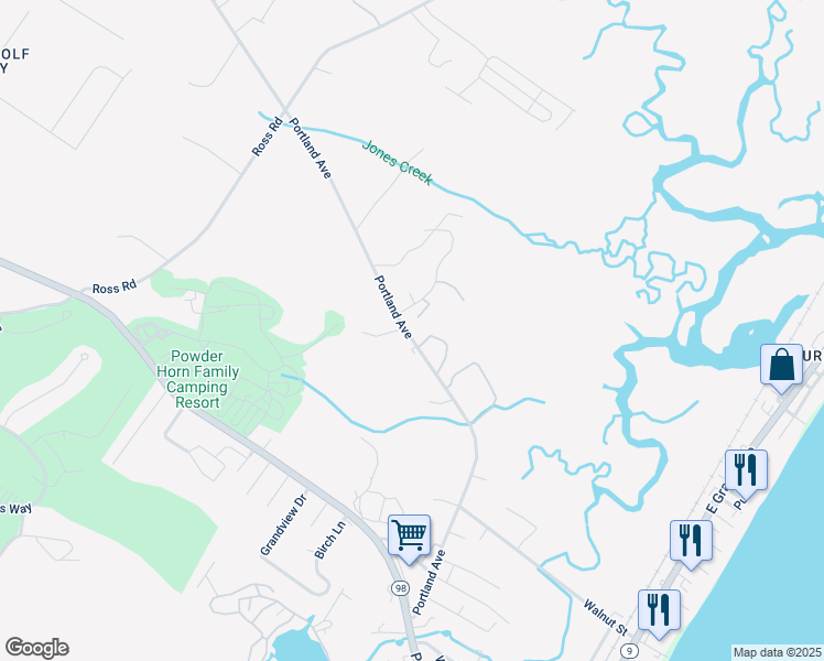 map of restaurants, bars, coffee shops, grocery stores, and more near 136 Portland Avenue in Old Orchard Beach