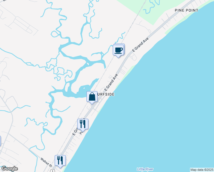 map of restaurants, bars, coffee shops, grocery stores, and more near 192 East Grand Avenue in Old Orchard Beach
