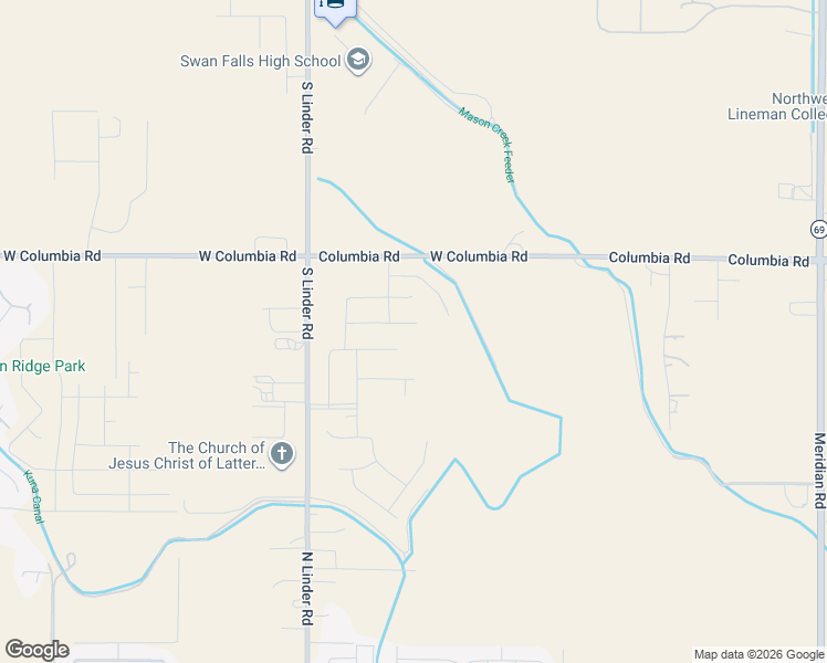 map of restaurants, bars, coffee shops, grocery stores, and more near 1235 West Columbia Road in Meridian
