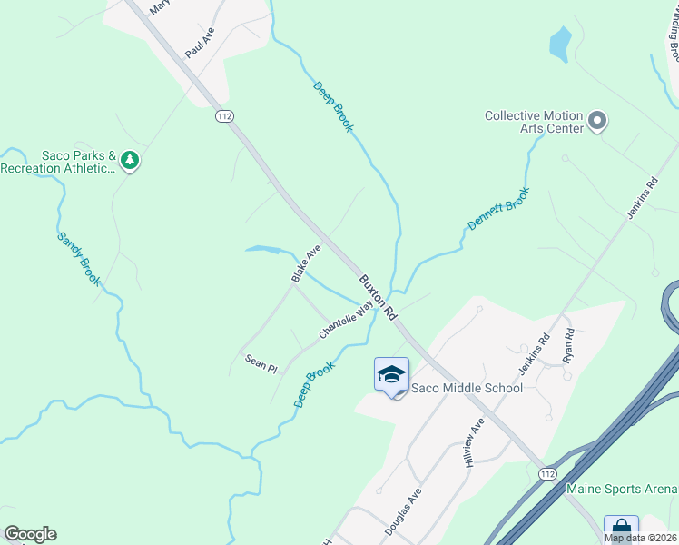 map of restaurants, bars, coffee shops, grocery stores, and more near 70 Buxton Rd in Saco