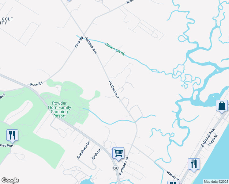 map of restaurants, bars, coffee shops, grocery stores, and more near 136 Portland Avenue in Old Orchard Beach