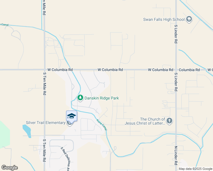 map of restaurants, bars, coffee shops, grocery stores, and more near 8216 South Buffalo Creek Lane in Meridian