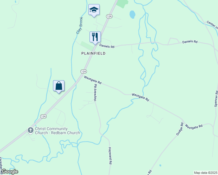 map of restaurants, bars, coffee shops, grocery stores, and more near 41 Westgate Road in Plainfield