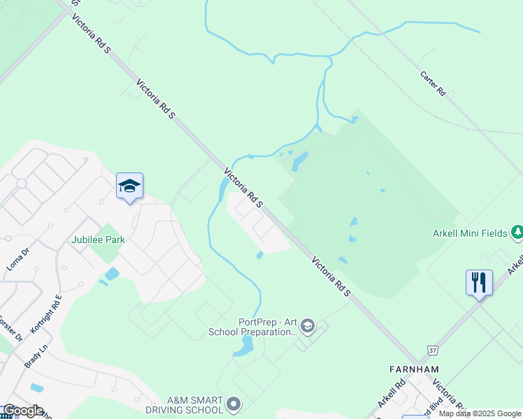 map of restaurants, bars, coffee shops, grocery stores, and more near 998 Victoria Road South in Guelph