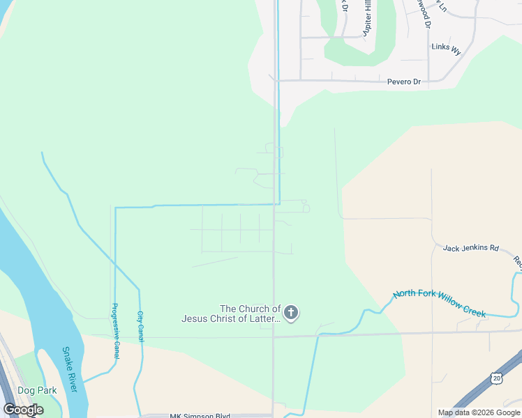 map of restaurants, bars, coffee shops, grocery stores, and more near 3912 Tradition Court in Idaho Falls