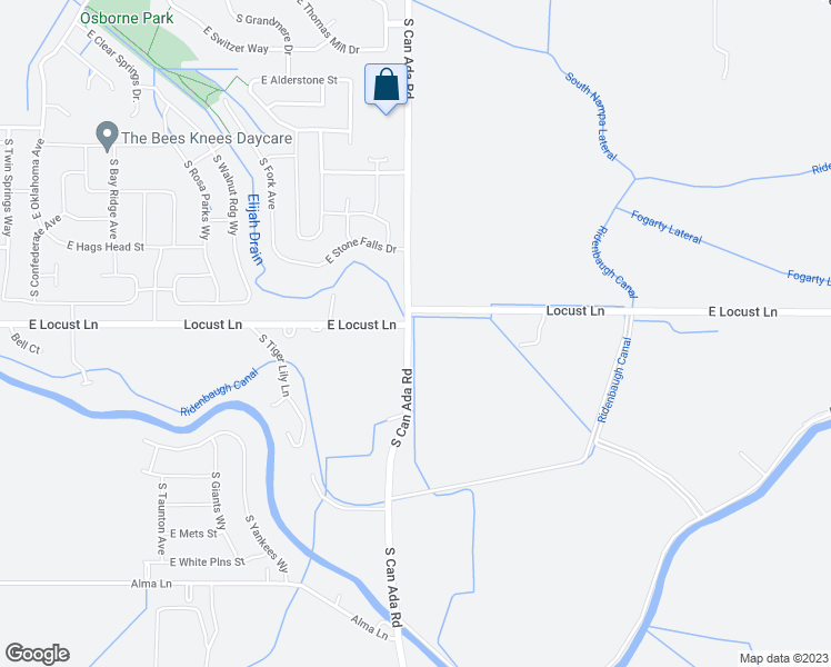 map of restaurants, bars, coffee shops, grocery stores, and more near 4618 East Locust Lane in Nampa