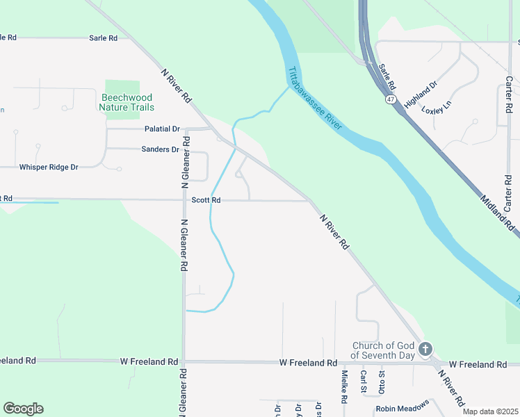 map of restaurants, bars, coffee shops, grocery stores, and more near 11775 Scott Road in Freeland