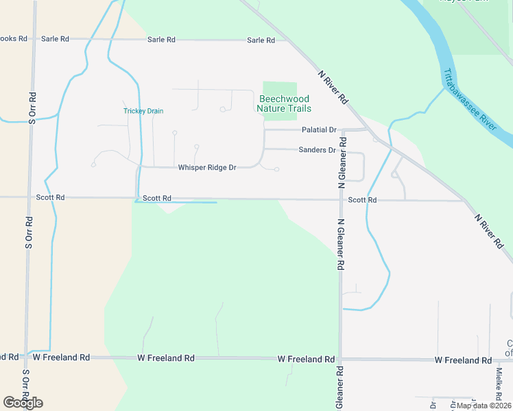 map of restaurants, bars, coffee shops, grocery stores, and more near 12275 Scott Road in Freeland