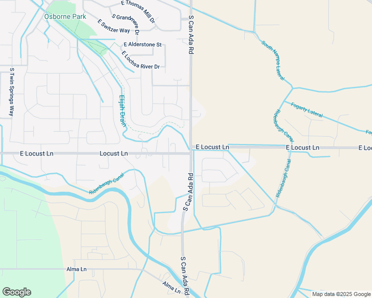 map of restaurants, bars, coffee shops, grocery stores, and more near 4618 East Locust Lane in Nampa