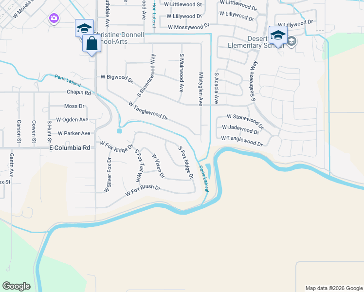 map of restaurants, bars, coffee shops, grocery stores, and more near 9951 West Fox Ridge Drive in Boise