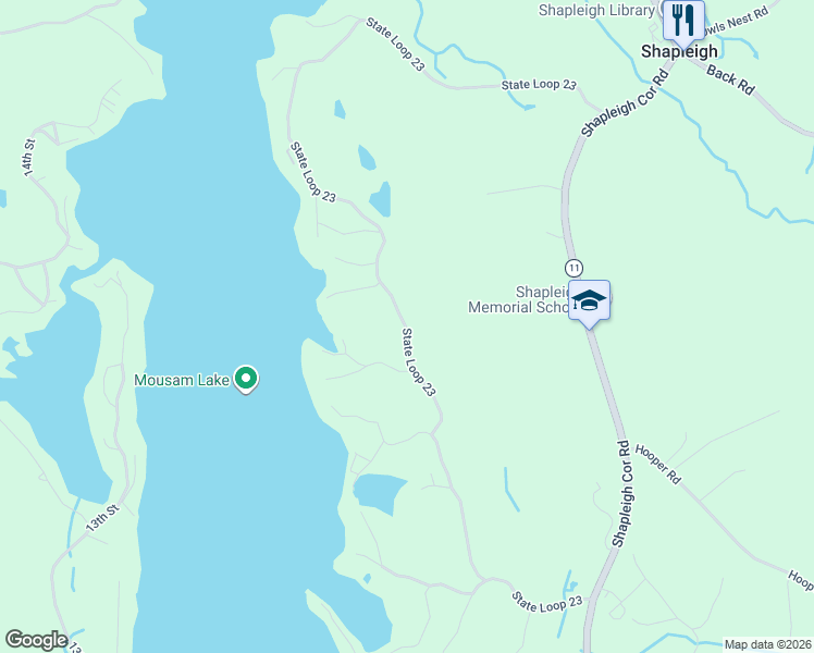 map of restaurants, bars, coffee shops, grocery stores, and more near State Loop 23 in Shapleigh