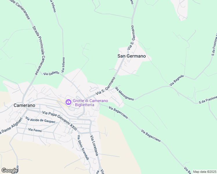 map of restaurants, bars, coffee shops, grocery stores, and more near 8 Via San Germano in Camerano