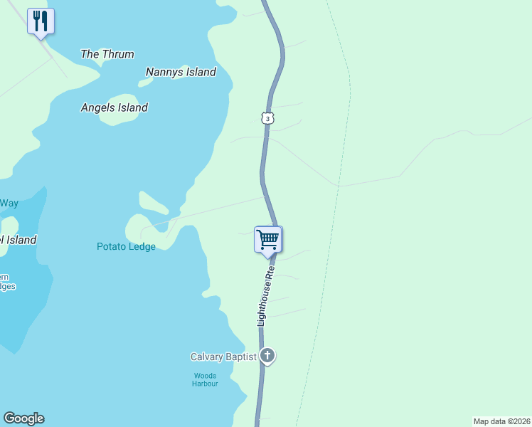 map of restaurants, bars, coffee shops, grocery stores, and more near in Lower Woods Harbour