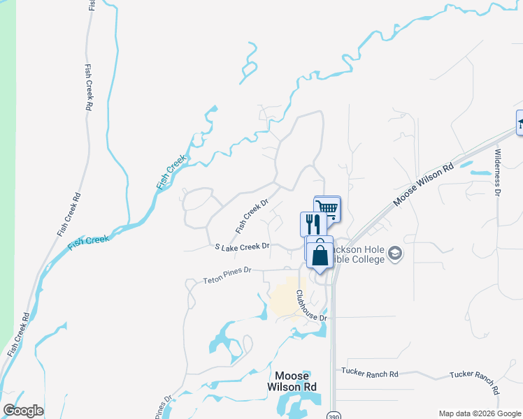 map of restaurants, bars, coffee shops, grocery stores, and more near 3665 Fish Creek Drive in Wilson