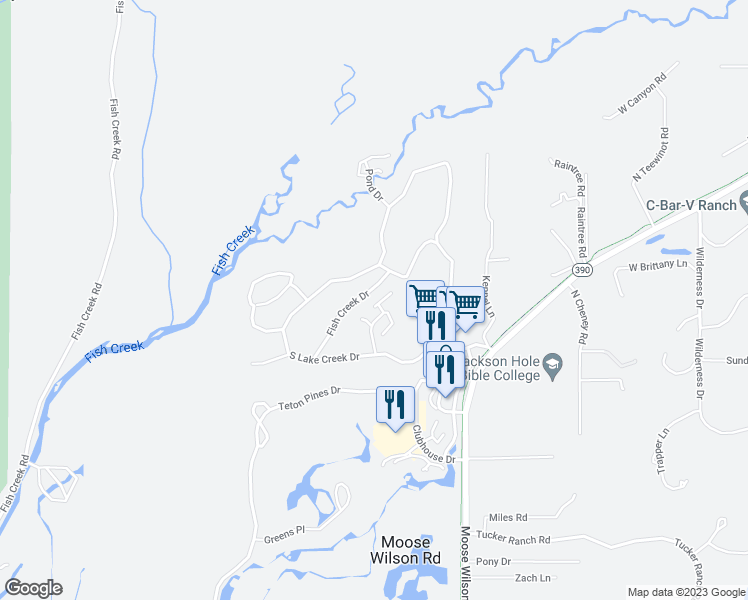 map of restaurants, bars, coffee shops, grocery stores, and more near 3675 Teton Drive in Wilson