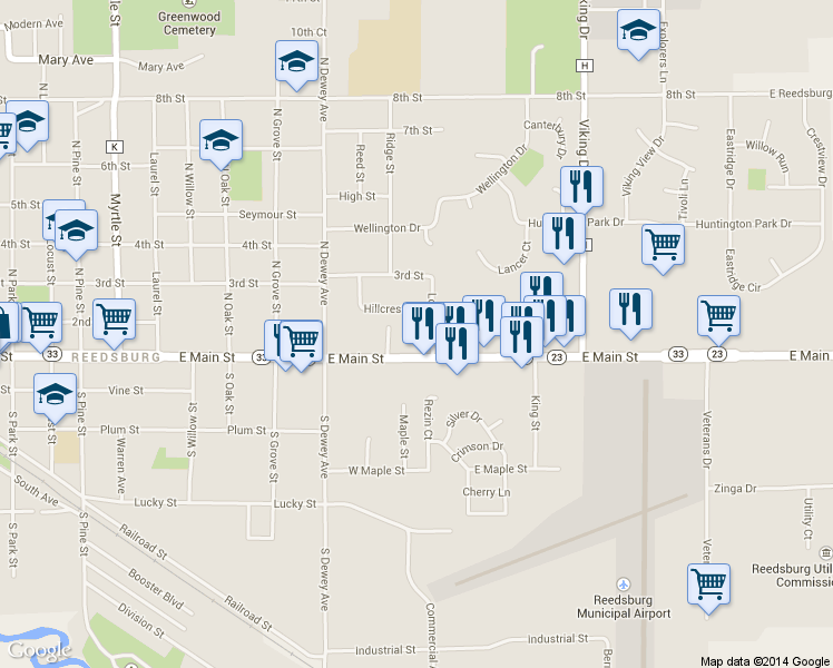 map of restaurants, bars, coffee shops, grocery stores, and more near 101 Logelin Dr in Reedsburg