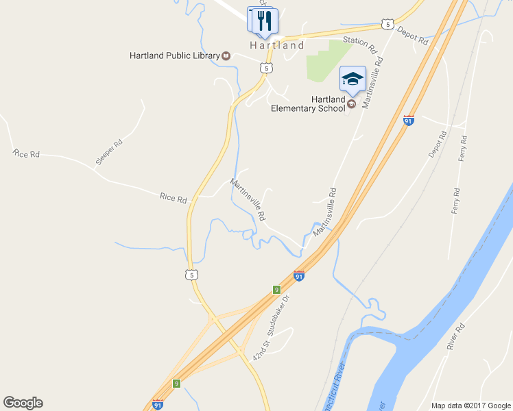 map of restaurants, bars, coffee shops, grocery stores, and more near 26 Martinsville Road in Hartland