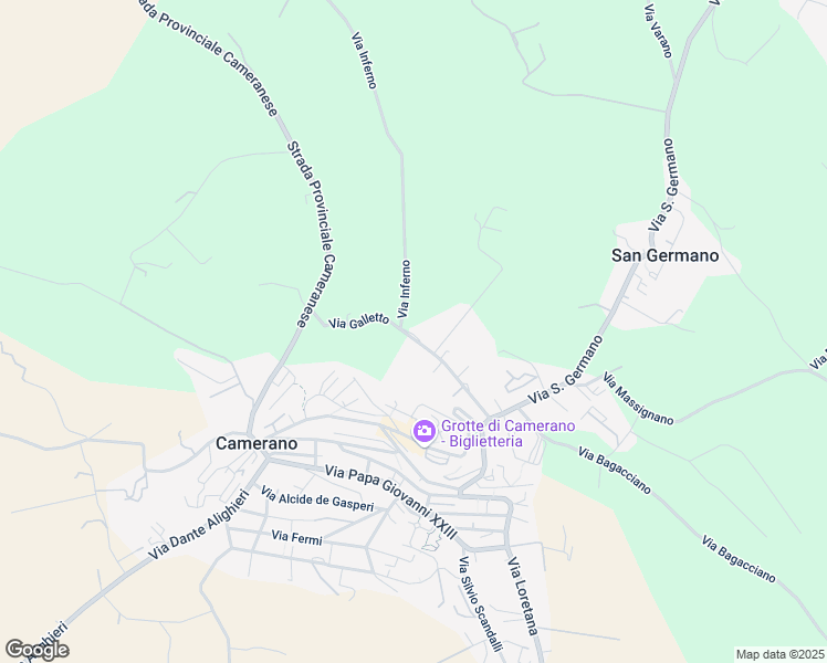 map of restaurants, bars, coffee shops, grocery stores, and more near 15 Via Galletto in Camerano