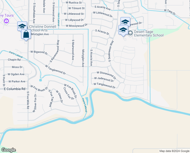 map of restaurants, bars, coffee shops, grocery stores, and more near 9708 West Jadewood Drive in Boise