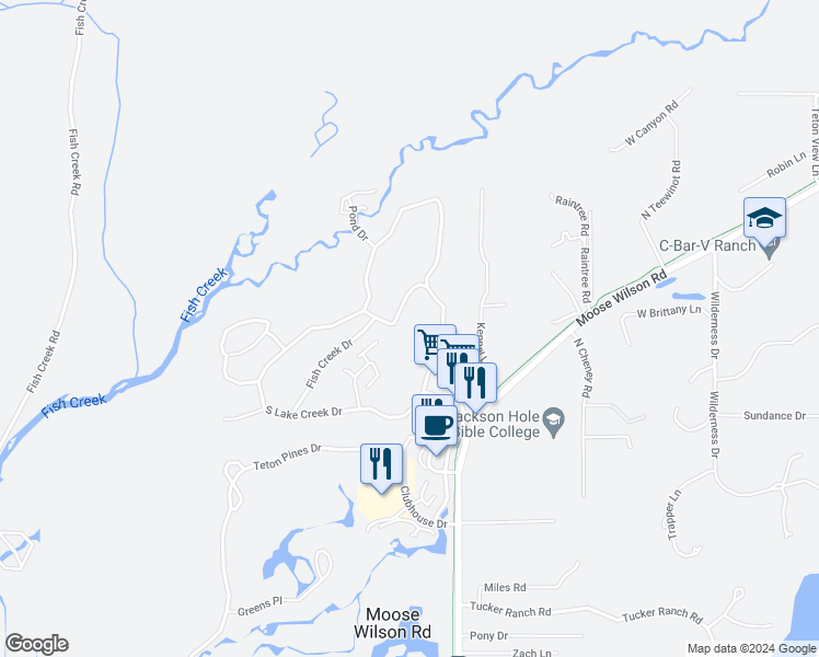 map of restaurants, bars, coffee shops, grocery stores, and more near 3720 Lake Creek Dr N in Wilson