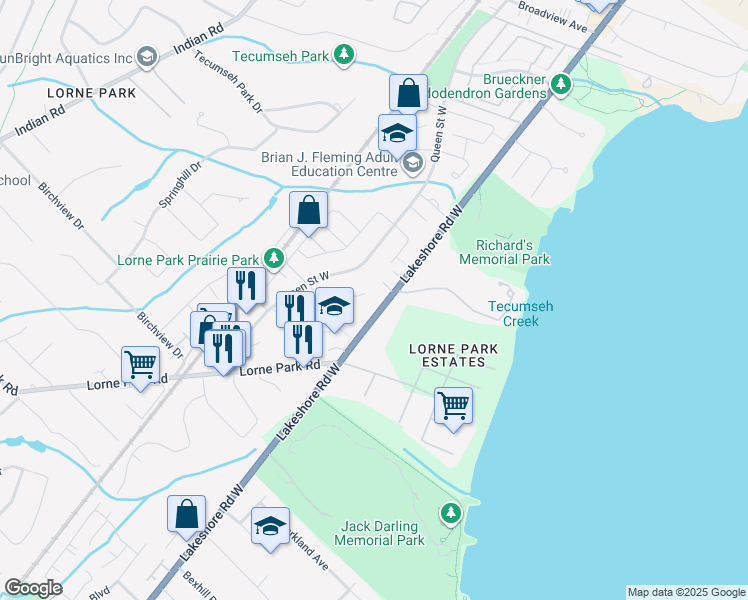 map of restaurants, bars, coffee shops, grocery stores, and more near 1004 Cutler Court in Mississauga