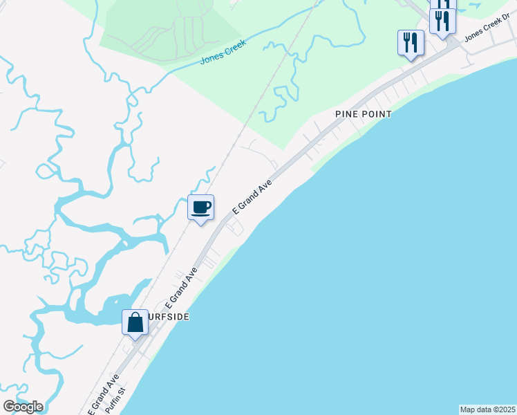 map of restaurants, bars, coffee shops, grocery stores, and more near 215 East Grand Avenue in Old Orchard Beach