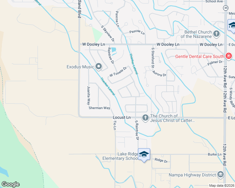 map of restaurants, bars, coffee shops, grocery stores, and more near 854 West Banyon Street in Nampa