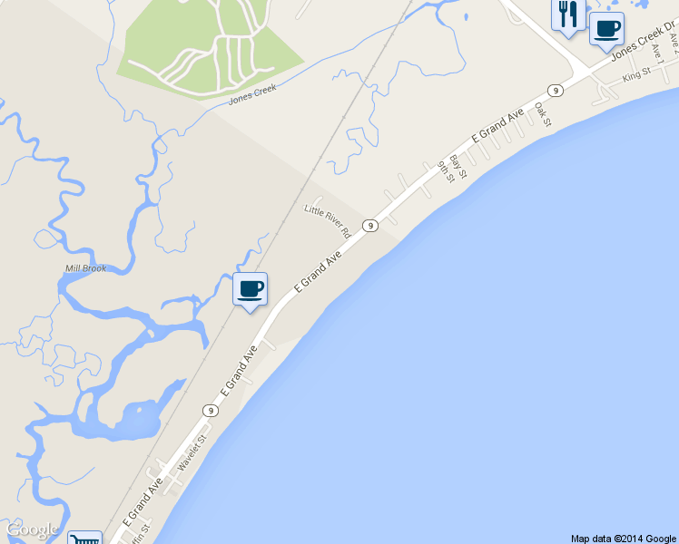 map of restaurants, bars, coffee shops, grocery stores, and more near 219A E Grand Ave in Old Orchard Beach