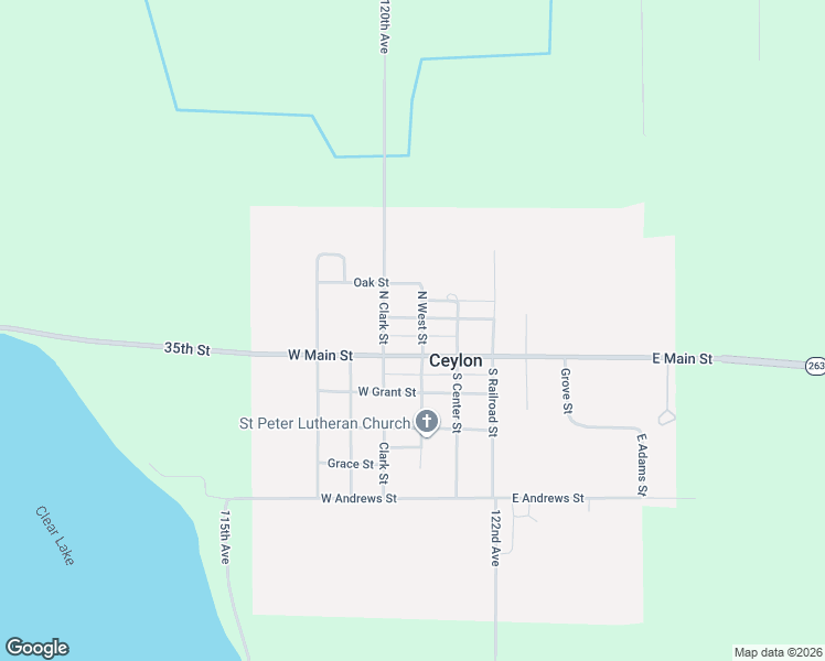 map of restaurants, bars, coffee shops, grocery stores, and more near 108 North West Street in Ceylon