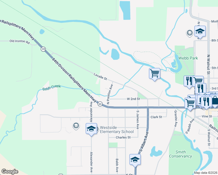 map of restaurants, bars, coffee shops, grocery stores, and more near 801 Crimson Court in Reedsburg