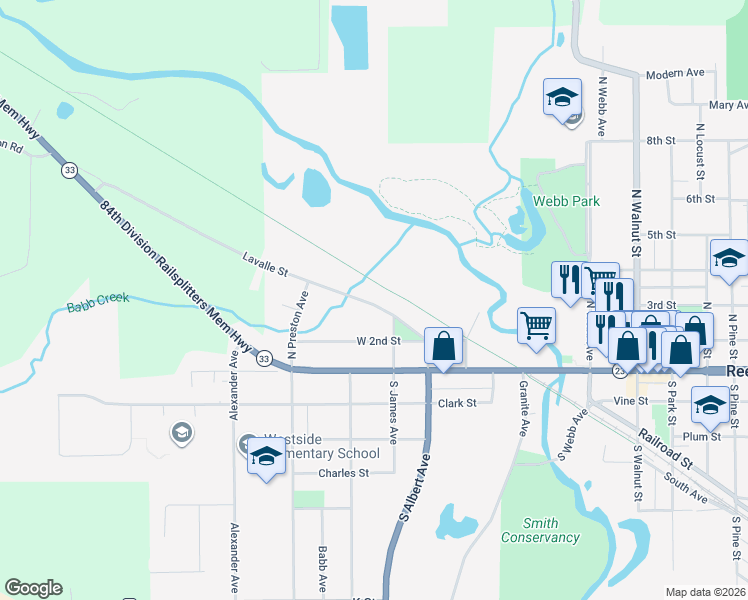 map of restaurants, bars, coffee shops, grocery stores, and more near 430 Lavalle Street in Reedsburg