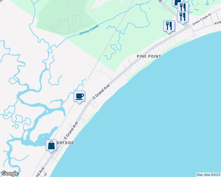 map of restaurants, bars, coffee shops, grocery stores, and more near 219A East Grand Avenue in Old Orchard Beach