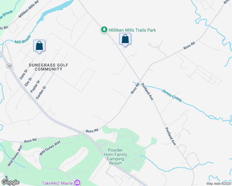 map of restaurants, bars, coffee shops, grocery stores, and more near 4 New Colony Drive in Old Orchard Beach