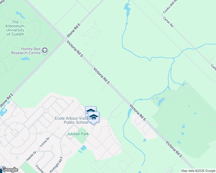 map of restaurants, bars, coffee shops, grocery stores, and more near 36 Thatcher Drive in Guelph