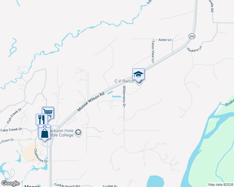 map of restaurants, bars, coffee shops, grocery stores, and more near 3765 Wilderness Drive in Wilson