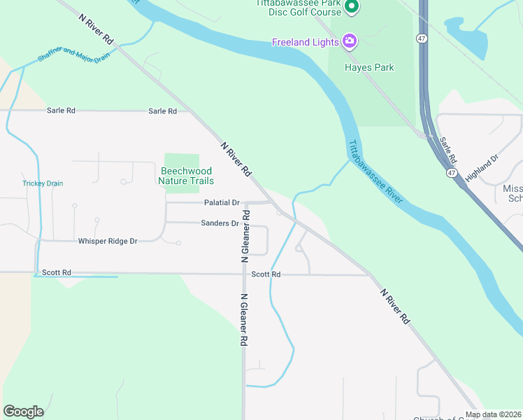 map of restaurants, bars, coffee shops, grocery stores, and more near 11940 Sanders Drive in Freeland